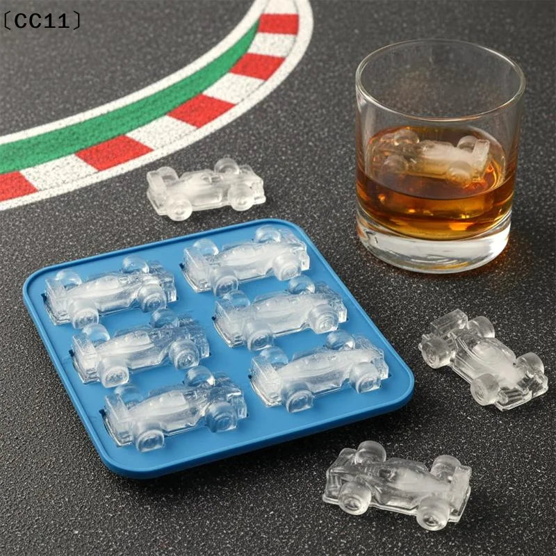 6-Cavity 3D Racing Car Ice Mold Silicone Chocolate Jelly Tray DIY Qme