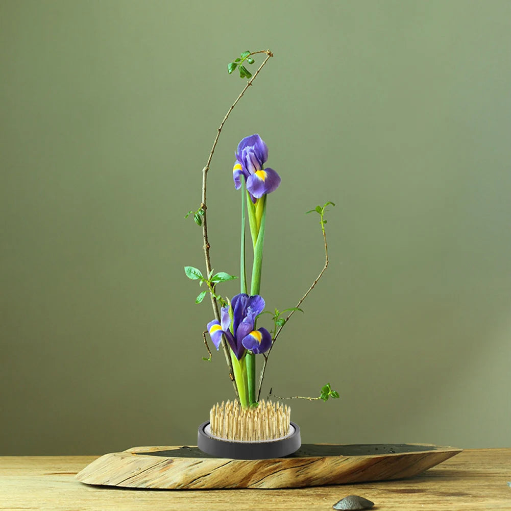 Flower Frog Pin Holder Copper Brass Kenzan Floral Frog Pin Holder Flower Arrangement Tool Needle Base for Japanese Bonsai Vase Qme