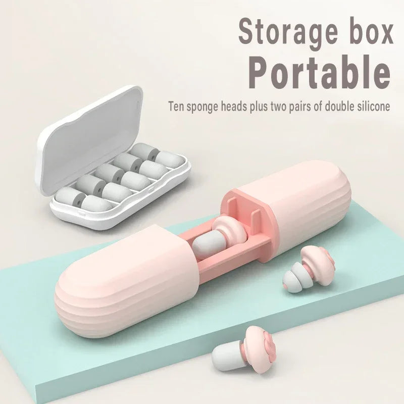Noise Reduction Earplug for Small Ear Canal, Silicone Memory Foam Sound Insulation Sleep Earplug for Women, Tapones Oidos Cancel Qme