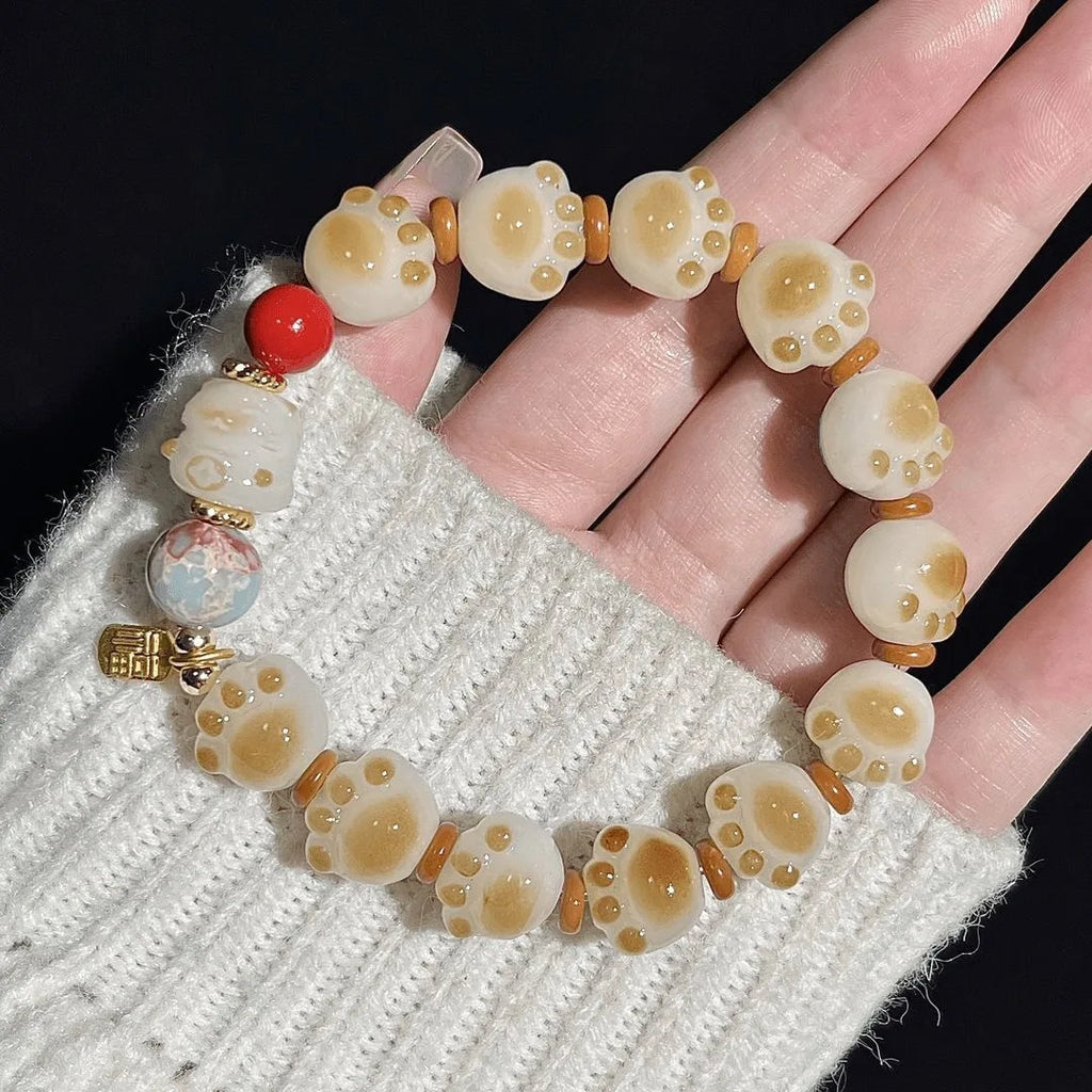 b31 Natural Rare Colored Bodhi Root Claw Bracelet Cute Soft and Cute Natural Handcarved Men Women's Bangle Factory Direct Sales Qme
