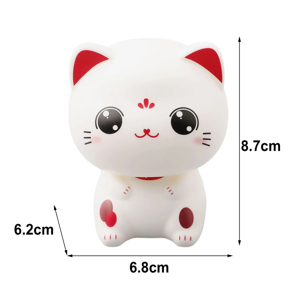 1pcs Solar Powered Automatic Nodding Cute Cat Outline Design And Smiling Eyes Cat For Home Office Car Decordesktop Ornament Qme