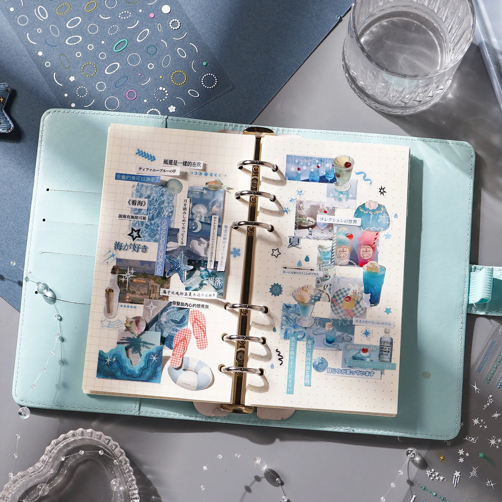 30Pcs/book Cute Die-cut Flash Decorative Stickers Book DIY Scrapbook Phone Case Decoration Collage Material Aesthetic Stationery Qme