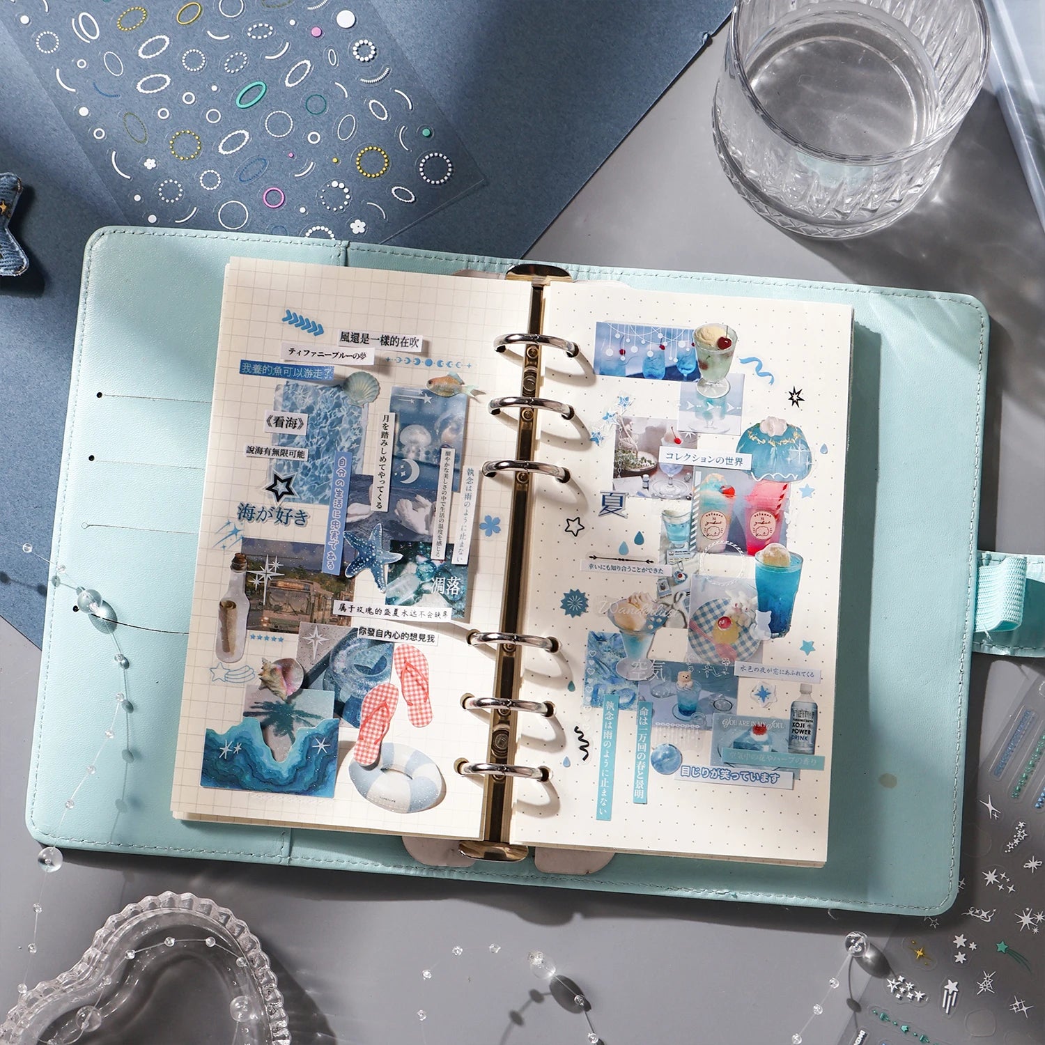 30Pcs/book Cute Die-cut Flash Decorative Stickers Book DIY Scrapbook Phone Case Decoration Collage Material Aesthetic Stationery Qme