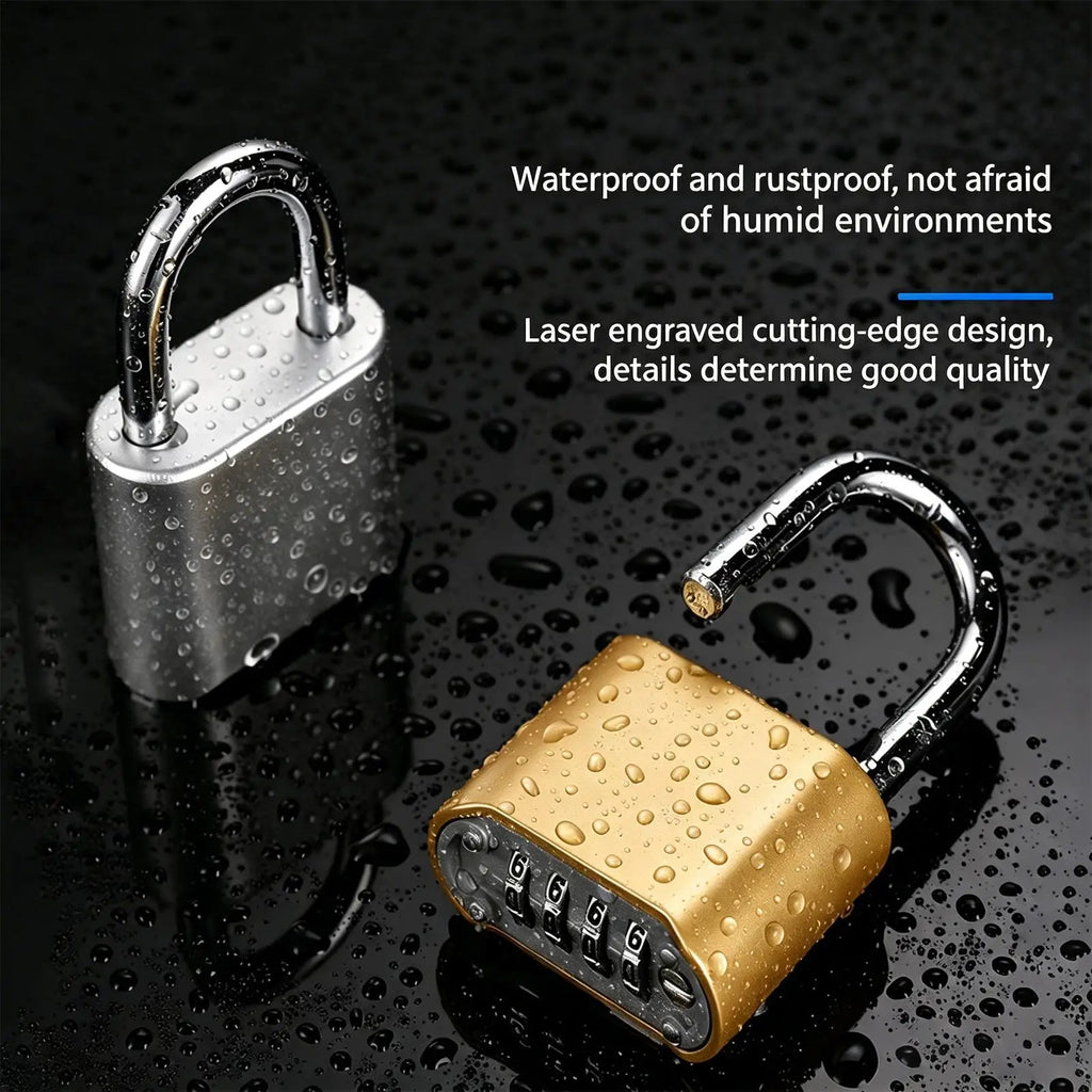 Combo Lock Resettable Metal 4 Digit Mechanical Suitcase Code Fence Qme