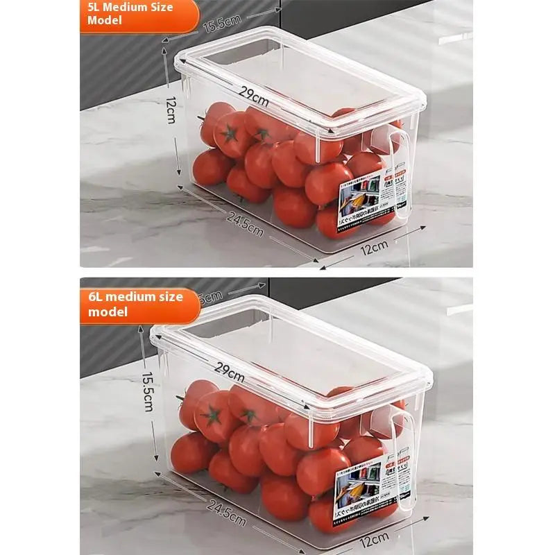 Clear Plastic Fridge Storage Box Kitchen Refrigerator Organizer Qme
