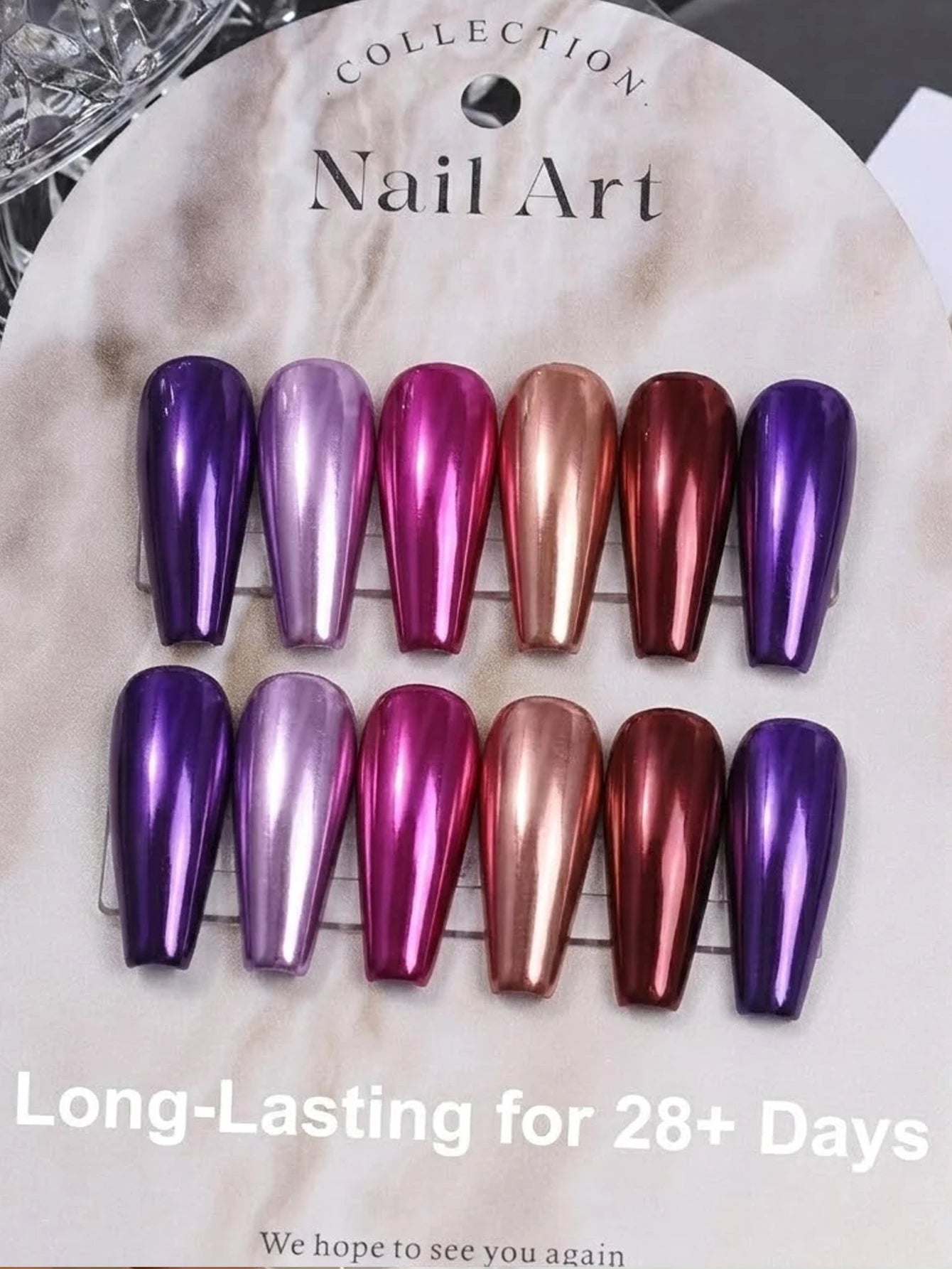 5 Enchanting Purple Series Chrome Nail Powder Mirror Effect Metallic Qme