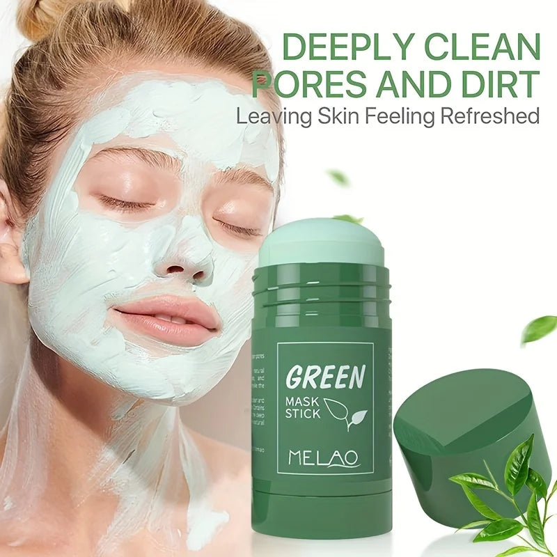 MELAO Natural Purifying Detox Clay Mask Green Tea Mud Masking For Face Green Mask Stick Qme