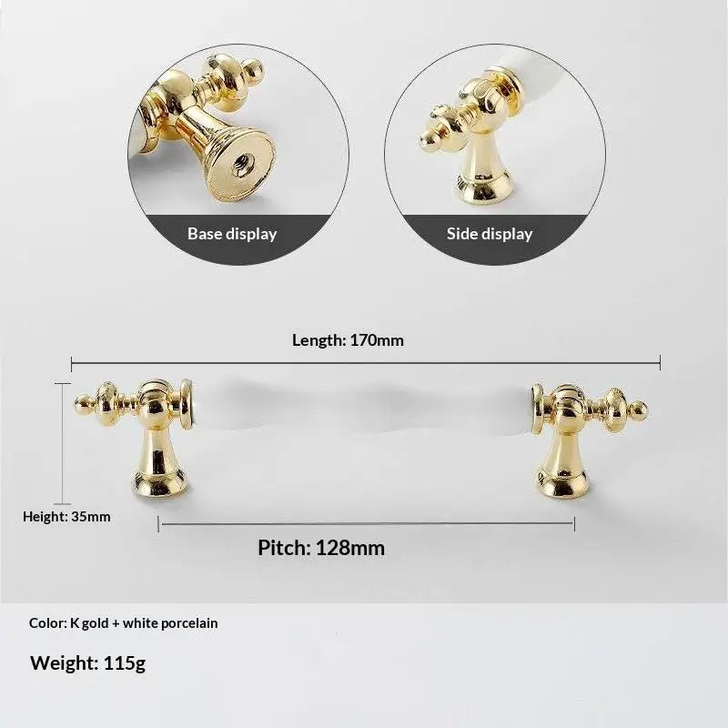 Modern Colored Ceramic Furniture Handle Golden Wardrobe Cabinet Handles Closet Door Knob Dressing Table And Drawer Pull Hardware Qme A10