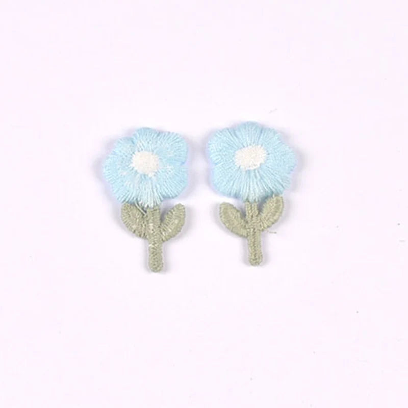 10pcs 17x30mm mix colors Flower patch Cute Woven Clothing decoration for DIY Headwear/Clothing/Shoes/Bags cp3837 Qme 17x30mm-4