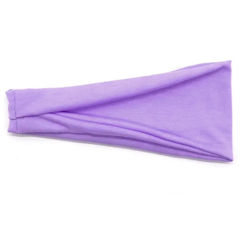Women Headband Twist Cotton Sport Wide Turban Twisted Knotted Qme Light purple 10cm-22cm