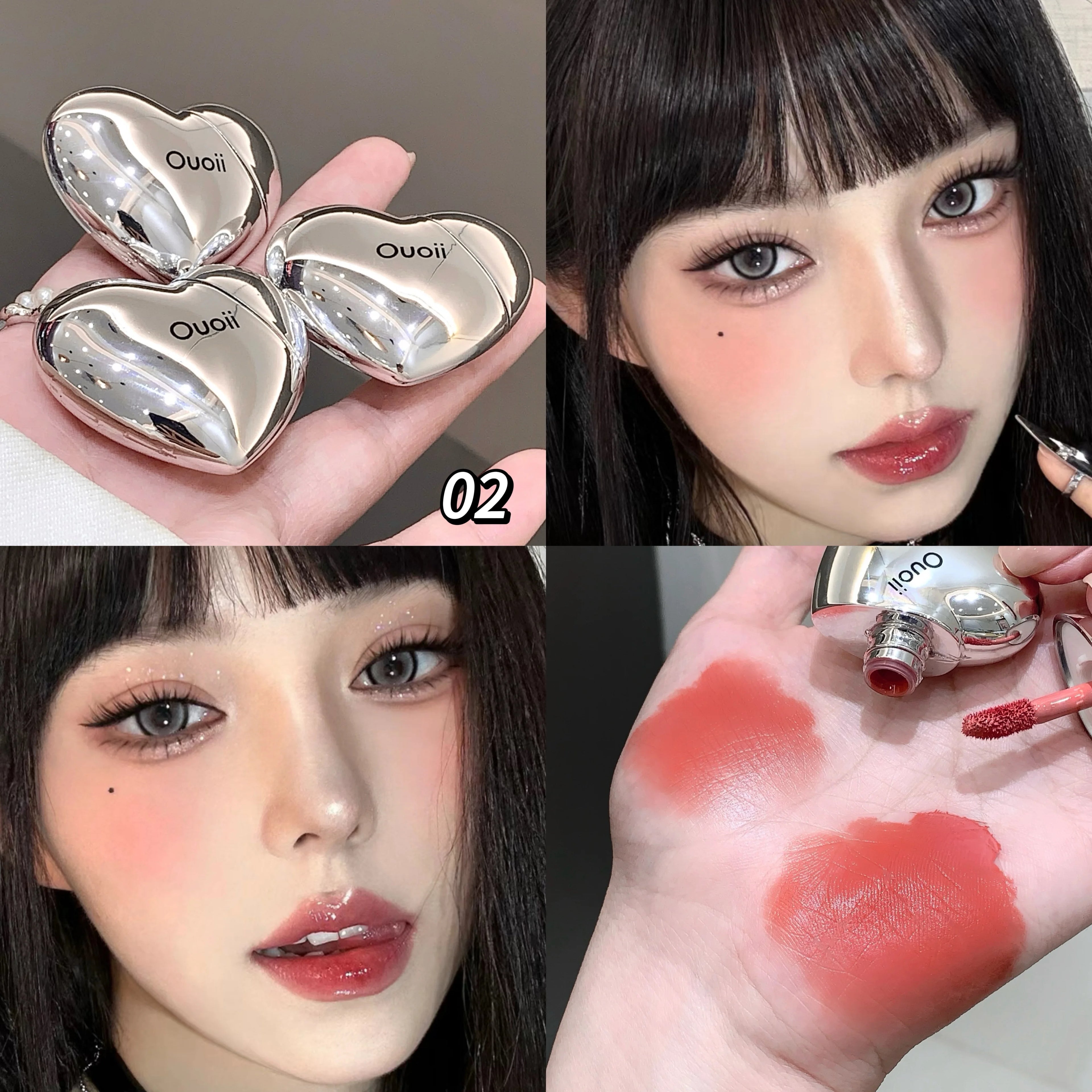 Beautiful Heart Shape Matte Liquid Blush Highly Pigmented Lightweight Qme O13-02