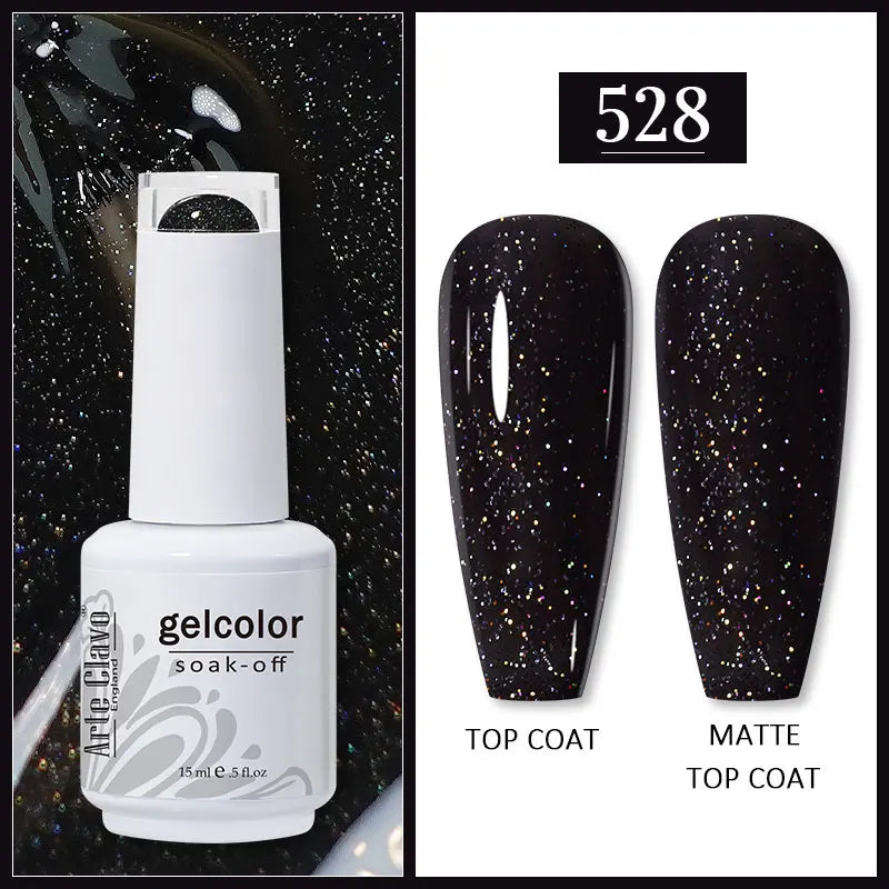 Arte Clavo 99Colors Gel Nail Polish Purple Glitter Sequins Manicure