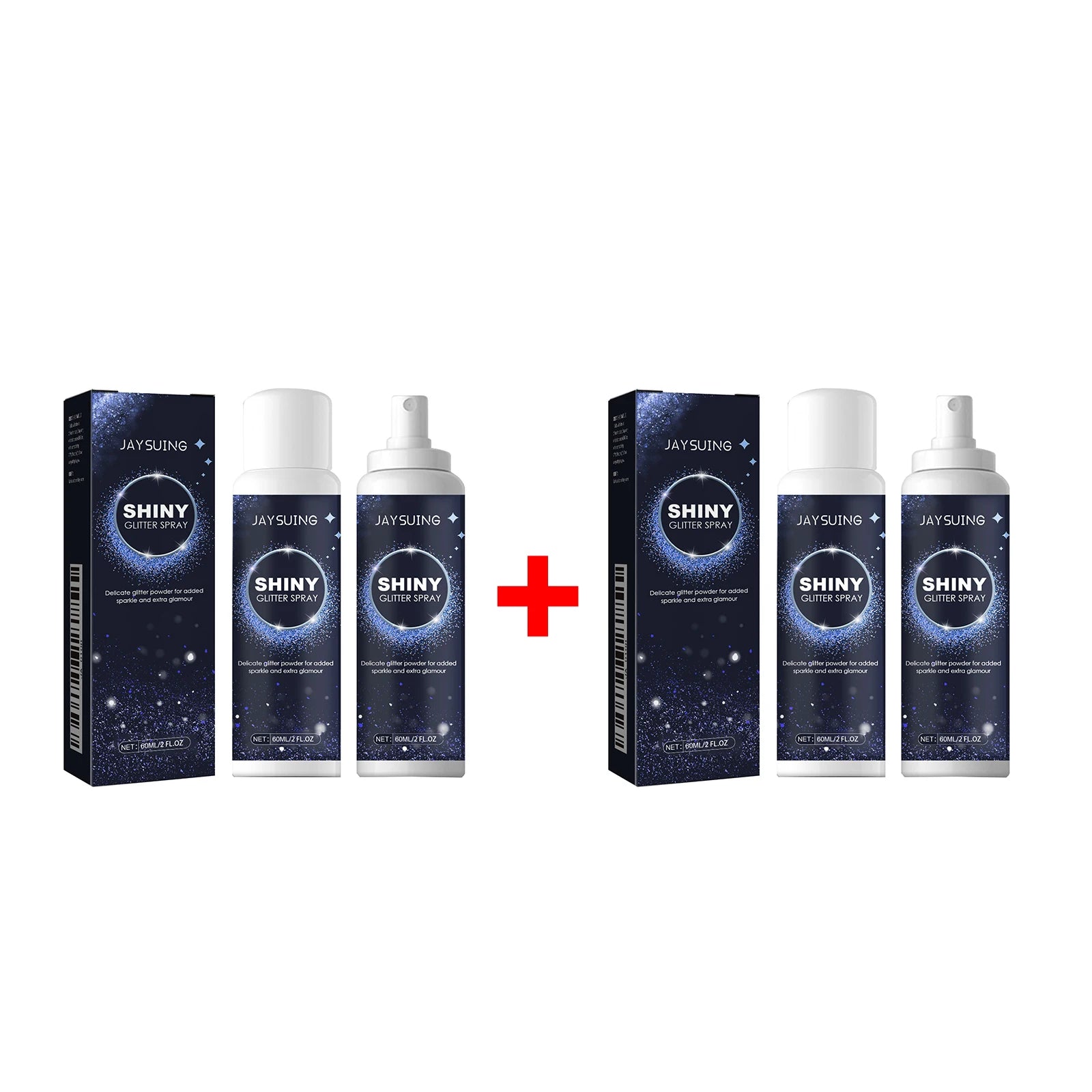 Body Glitter Spray Collarbone Clothes Hair Long Lasting Shimmer Qme 2 x 60ml Boxed