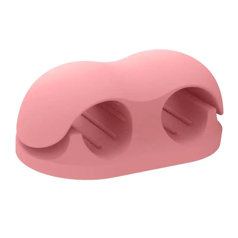 Self-adhesive Silicone Pen Holder Anti-slip Anti-loss Organizer Qme Pink Double holes