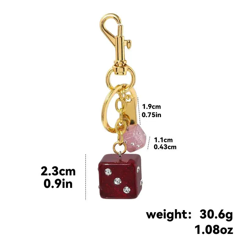 No.8 Billiard Lucky Keychain Punk Hiphop Black Dice Starburst Pendant Y2K Cool Accessory for Daily Wear Birthday Gifts Qme A7
