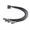 4pin Molex, 27cm, Fan Adapter for Computer Case Fan / CPU Fan / Mining Cooling Fans, 4 Way 3Pin/4Pin Splitter Cable Qme 1to4 black