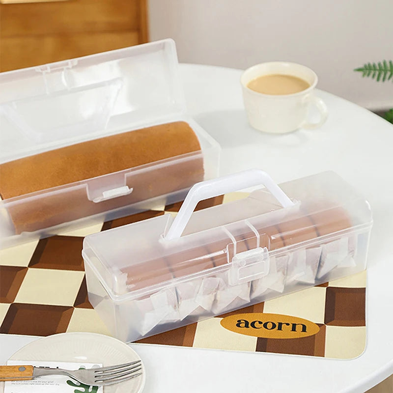 Bread Box Handle Reusable Plastic Container Toast Holder Pastry Qme