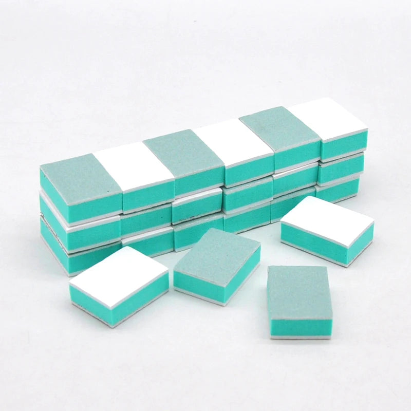 50 Pcs/bag Nail Buffer File Block Double Sided Nail Art Tool UV Gel Polisher Mini Polishing Care Salon Pedicure Manicure Qme 50pcs