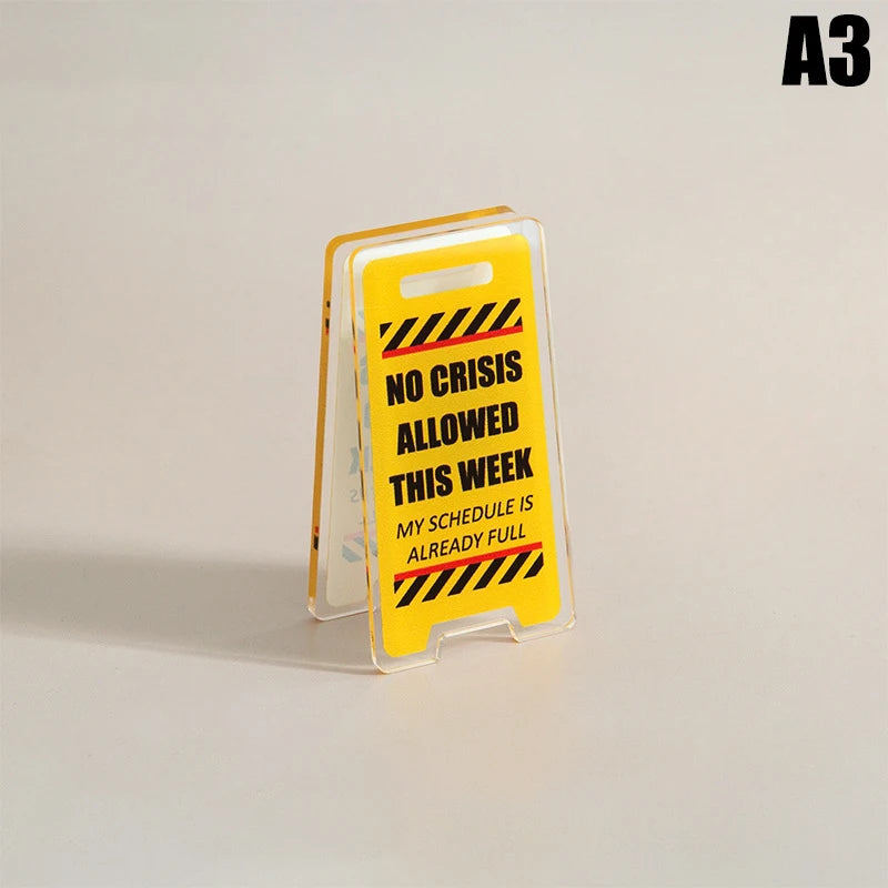 Acrylic Desk Decoration Leave Me Alone I'm Busy Humorous Office Qme A3