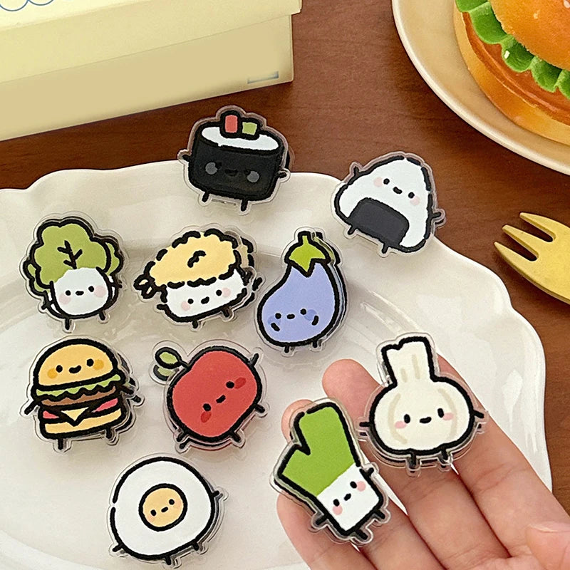 1pair Cute INS Animated Fruit Cartoon Sealing Clip Note Pp Decoration Qme