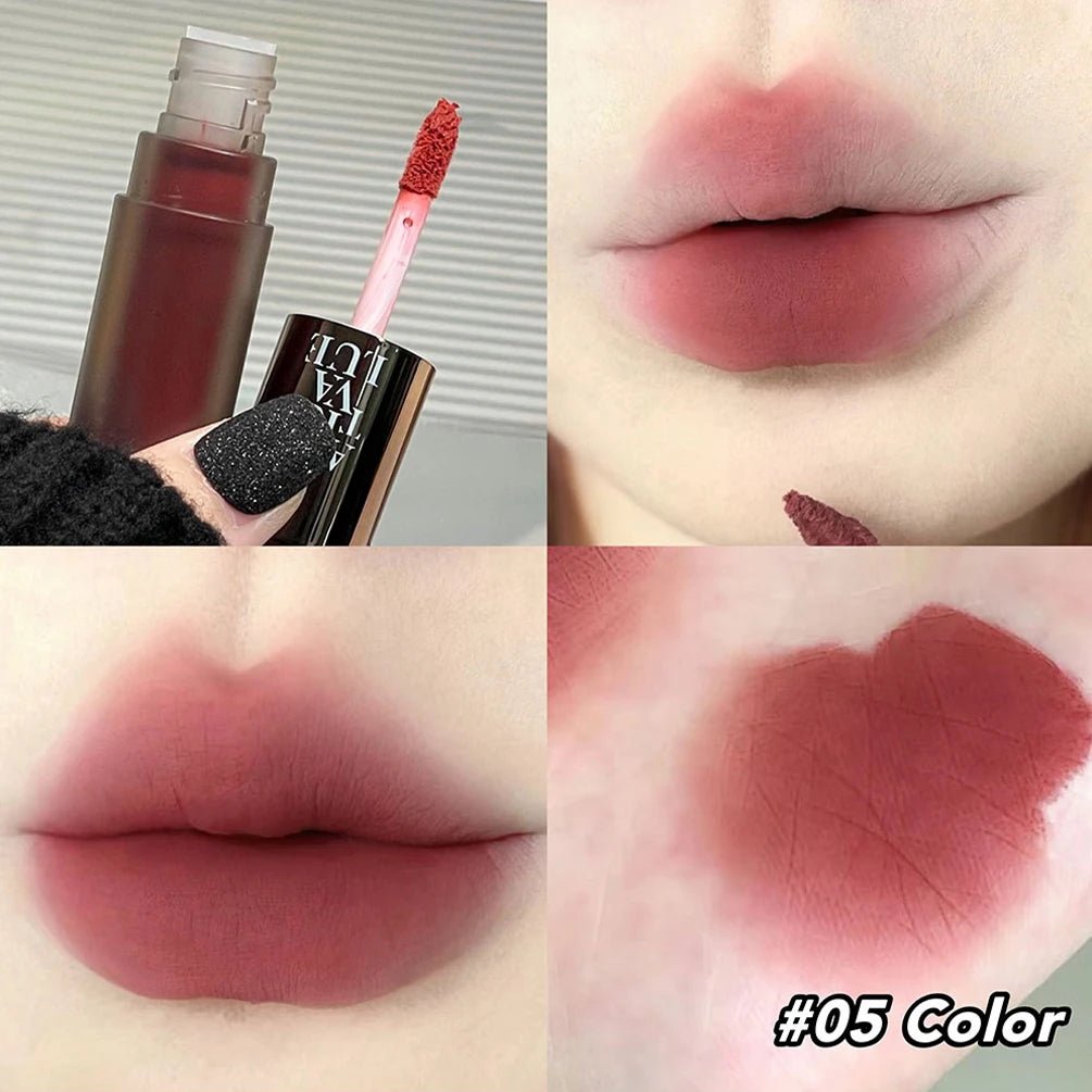 Matte Velvet Liquid Lipstick Lasting Lipgloss Tint Waterproof Sexy Red Orange Lips Makeup For Women Lip Glaze Korean Cosmetics Qme 05