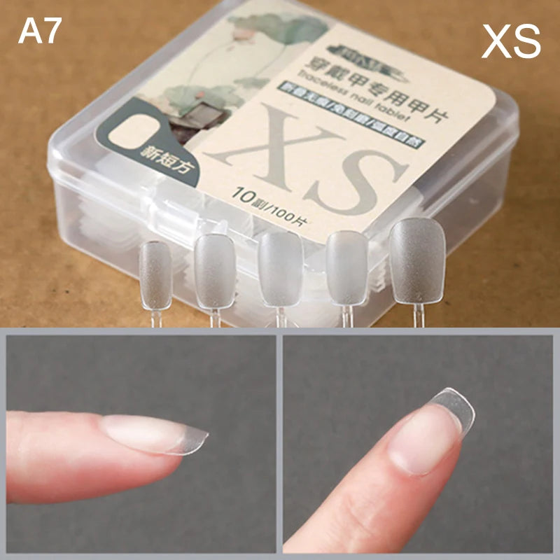Box False Nails Press Coffin Artificial Clear Fake Nail Tips Qme A7
