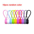 10 magnetic zip ties - reusable USB and headphone storage, suitable for cable organization and reusable zip ties Qme 10pcs random color
