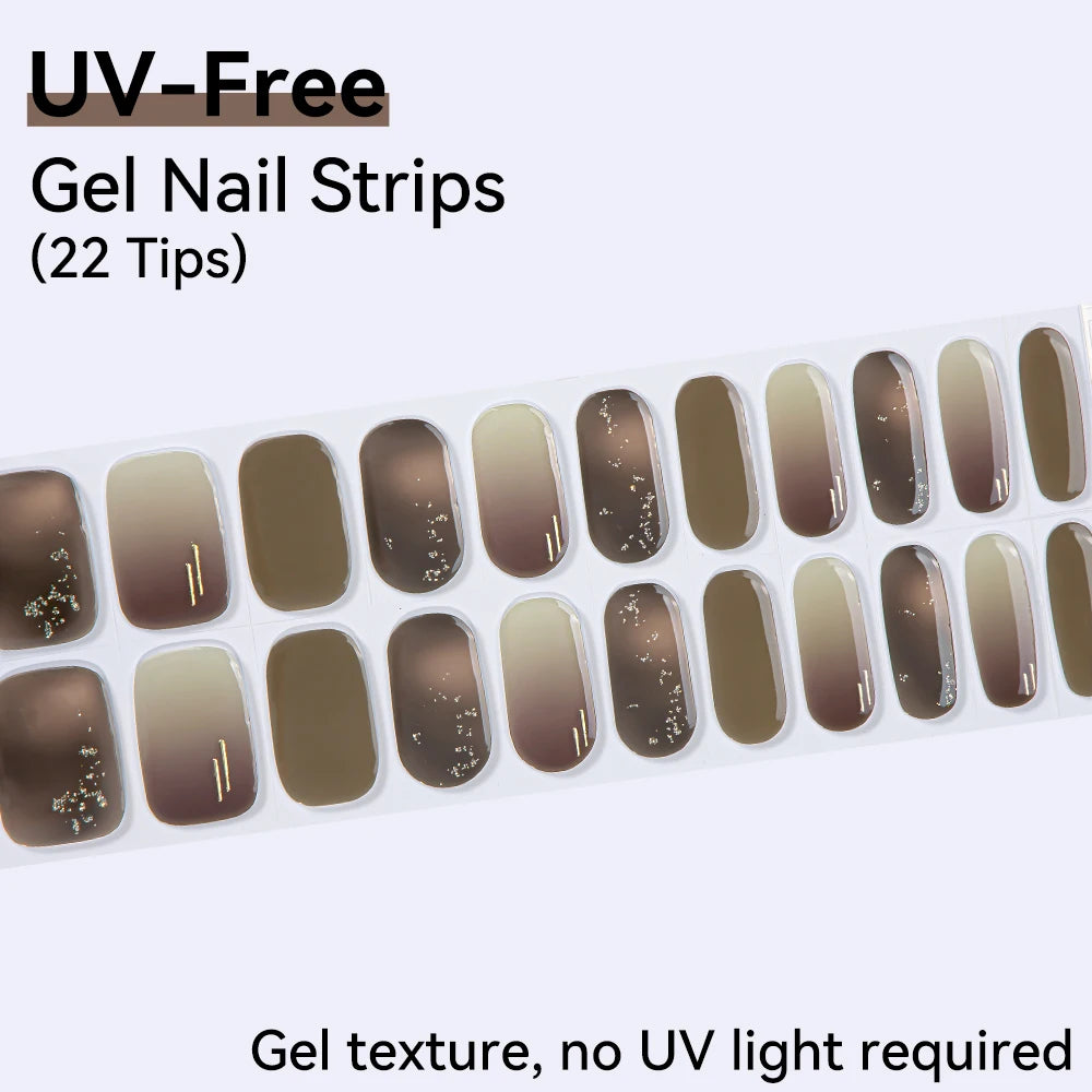 22Tips Sparkling Leopard Pattern Full Cover Nail Stickers French Qme BSA-0175