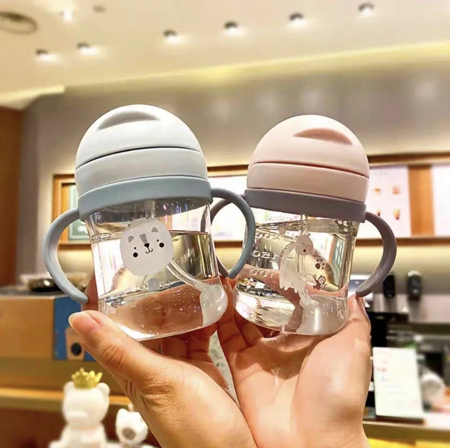 Baby Anti-choke Sippy Cup Handle Shatterproof Infant Water Bottle Qme
