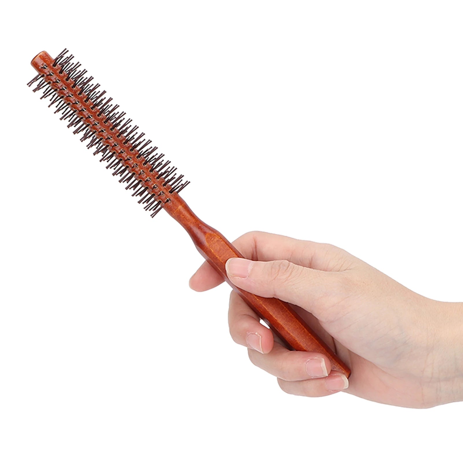 Hair Brush Round Styling Hair Brush Curling Roller Hairbrush Small Wood Brush Unisex for Blow Drying Home Use Qme