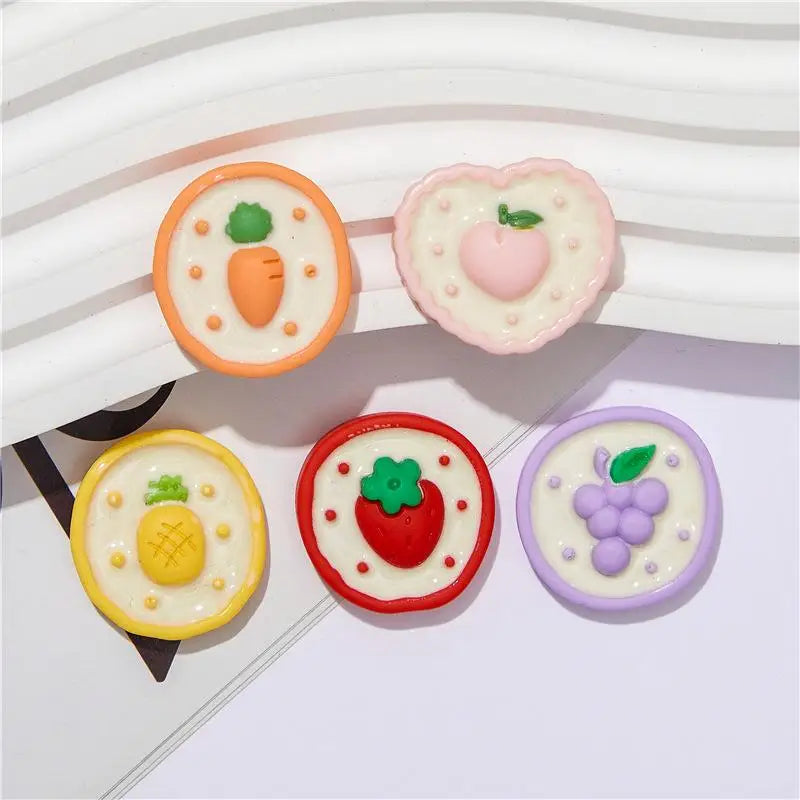 5pcs Fruit Cartoon Resin Flatback Diy Phone Case Charms Resin Accessoreis Diy Jewelry Craft Decoration Accessories Qme Mixed Fruit