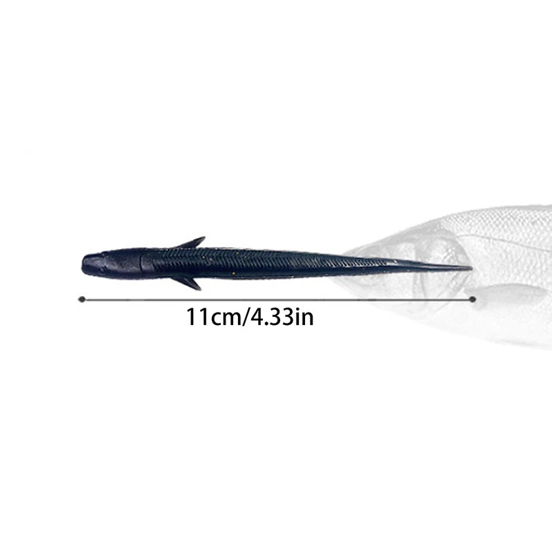 Bionic Small Fish Silicone Soft Fishing Lure Artificial Loach Bait Qme