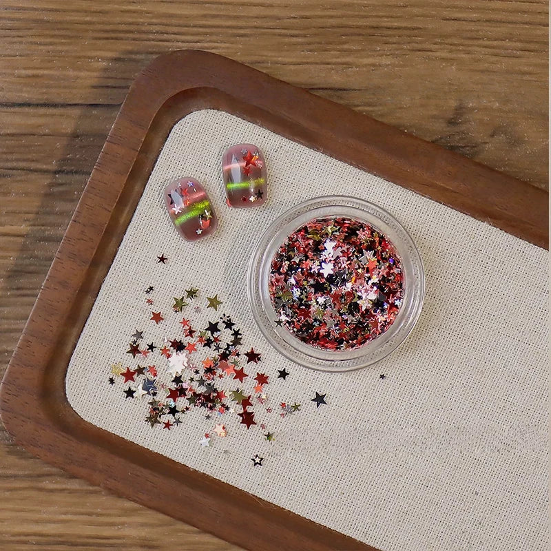 1 2 Boxes Mixed-size Holographic Star Laser Glitter Nail Stickers Qme 01