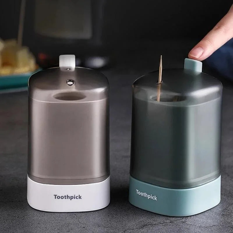 Press Type Toothpick Holder Automatic Pop-up Toothpick Box Hotel Restaurant Kitchen Desktop Organizer Cleaning Dental Tools Qme