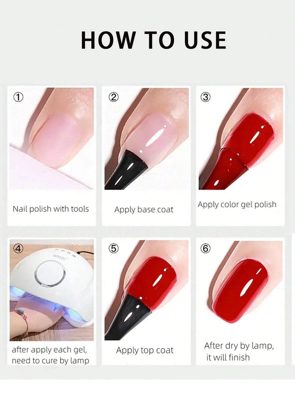 9-Color Macaron Gel Polish Solid UV Nail Gradient Blush Pat-on Summer Qme