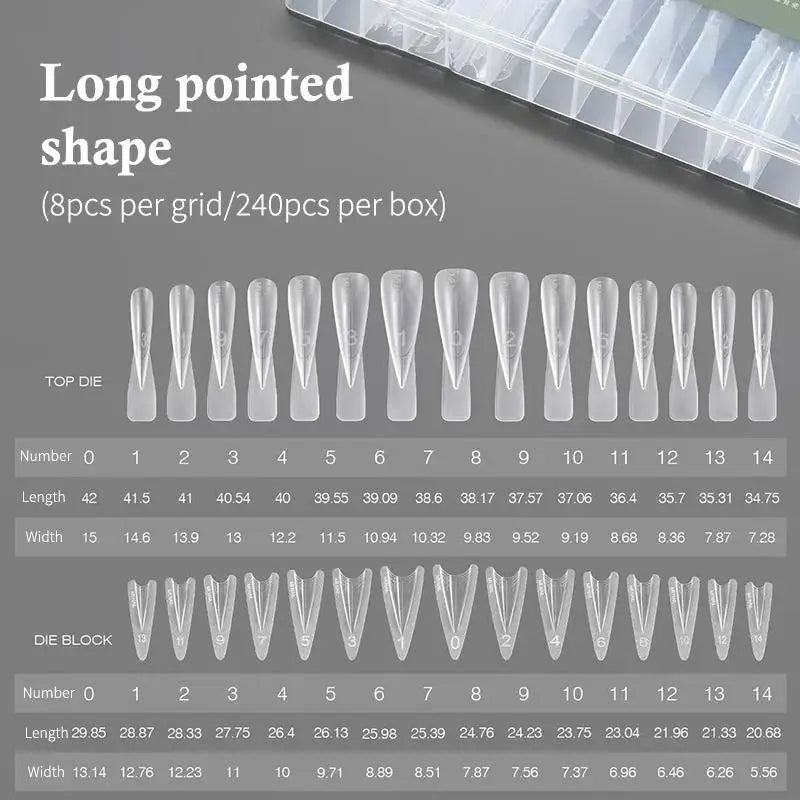 Coffin Nail Extension Forms Dual Mold Reusable DIY Acrylic Gel Qme w560