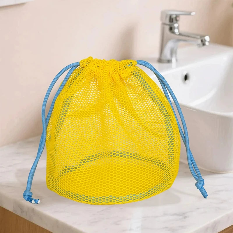 Nylon Mesh Drawstring Storage Pouch Bag Multi Purpose Travel Outdoor Qme A2