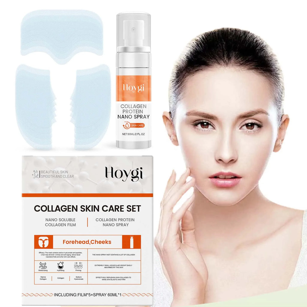 Nano Soluble Collagen Face Mask Serum Spray Set Wrinkle Repair Face Filler Increase Skin Elasticity Brightening Skin Care Set Qme