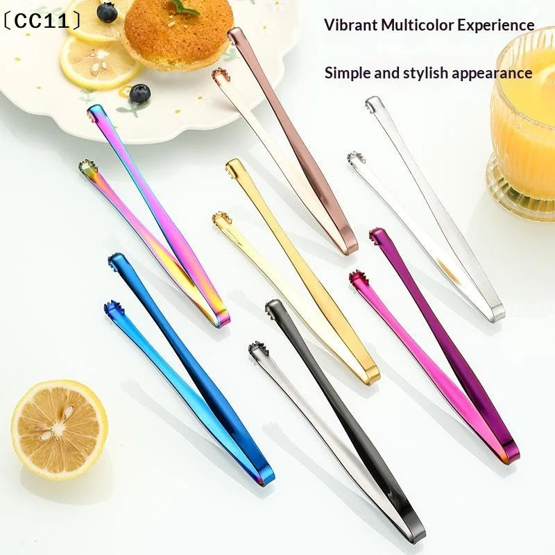 Stainless Steel Ice Clamp Thick Anti Slip Clip Fruit Coffee Cube Qme