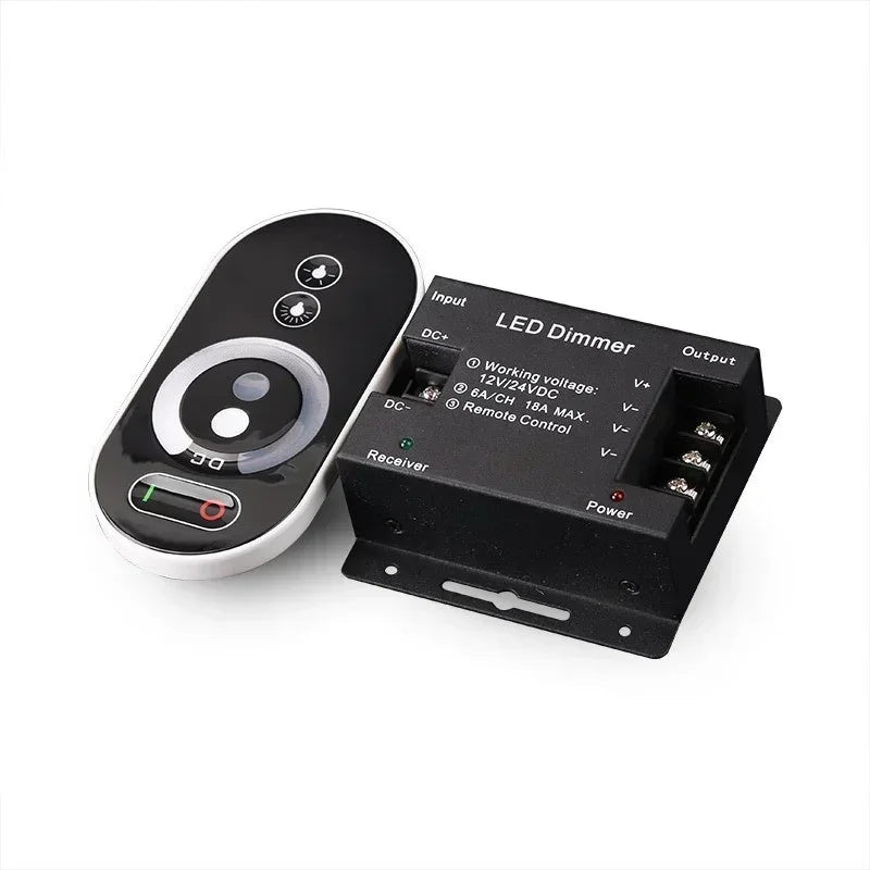 Dimmer RF Touch Remote Control for Single Color Light Lamp Bulb Strip Driver, 12V 24V DC 432W 6A/CH, LED Controller Qme Default Title