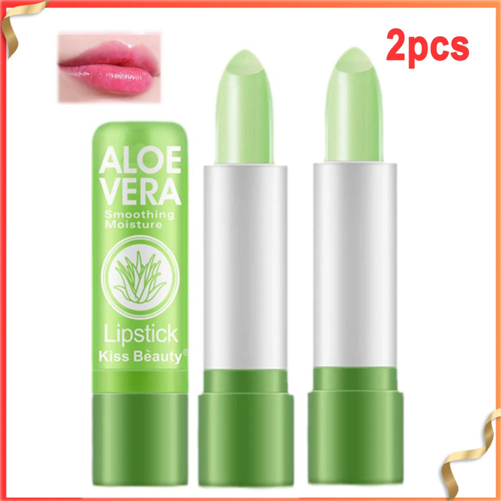 Aloe Vera Color-changing Lipstick Long-lasting Moisturizing Qme 2pcs