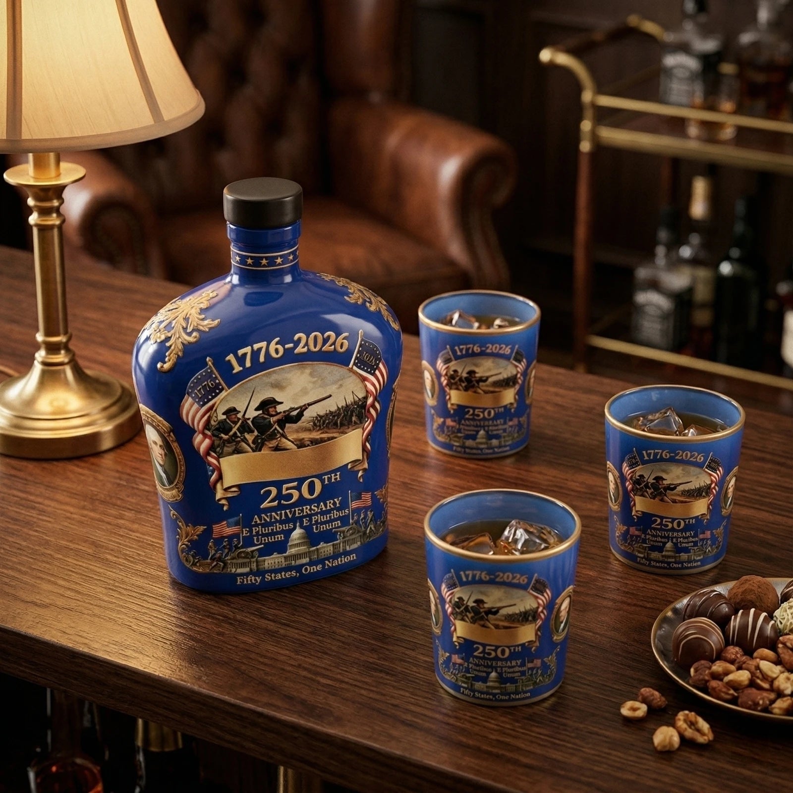 American Independence 250th Anniversary Theme Whiskey Bottles Creative Wine Glass Cup Home Decoration Gift Qme