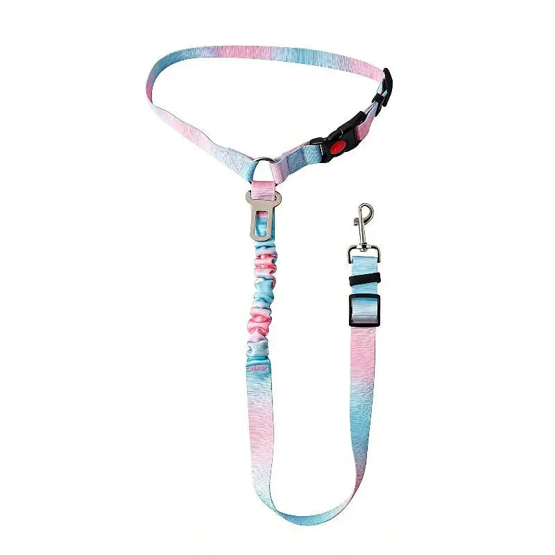 Belt Clip Buckle Tether Large Medium Small Dogs 2-in-1 Dog Car Qme Blue
