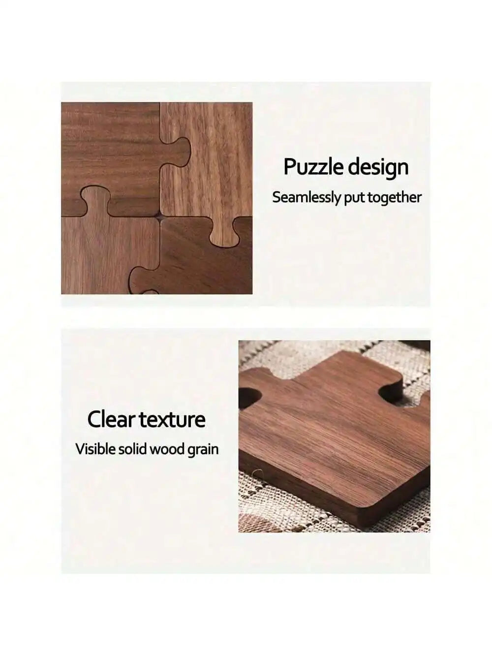 Wooden Puzzle Shaped Coaster Solid Wood Insulation Pad Suitable Qme