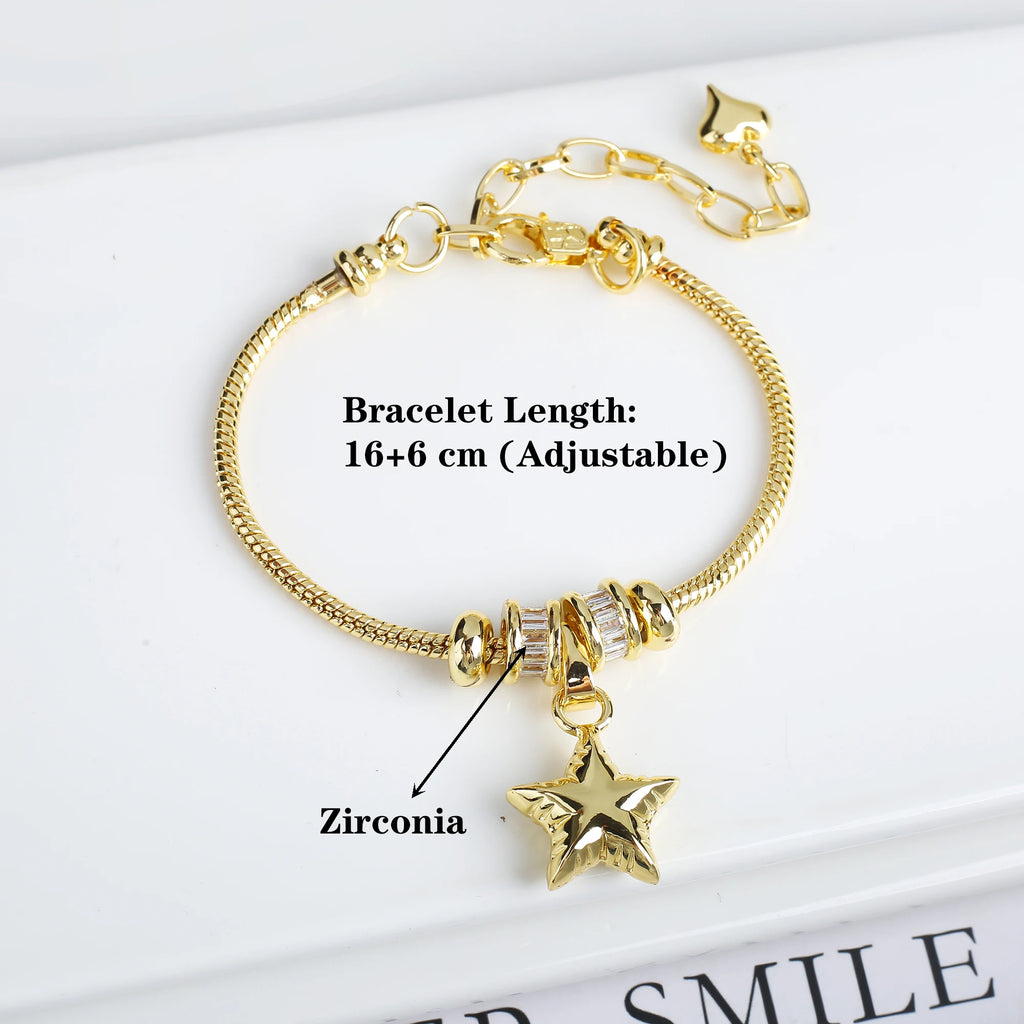 Adjustable Zirconia Geometric Character Heart Shape Snake Chain Bracelet Fashion For Woman Girl Holiday Birthday Jewelry Gift Qme