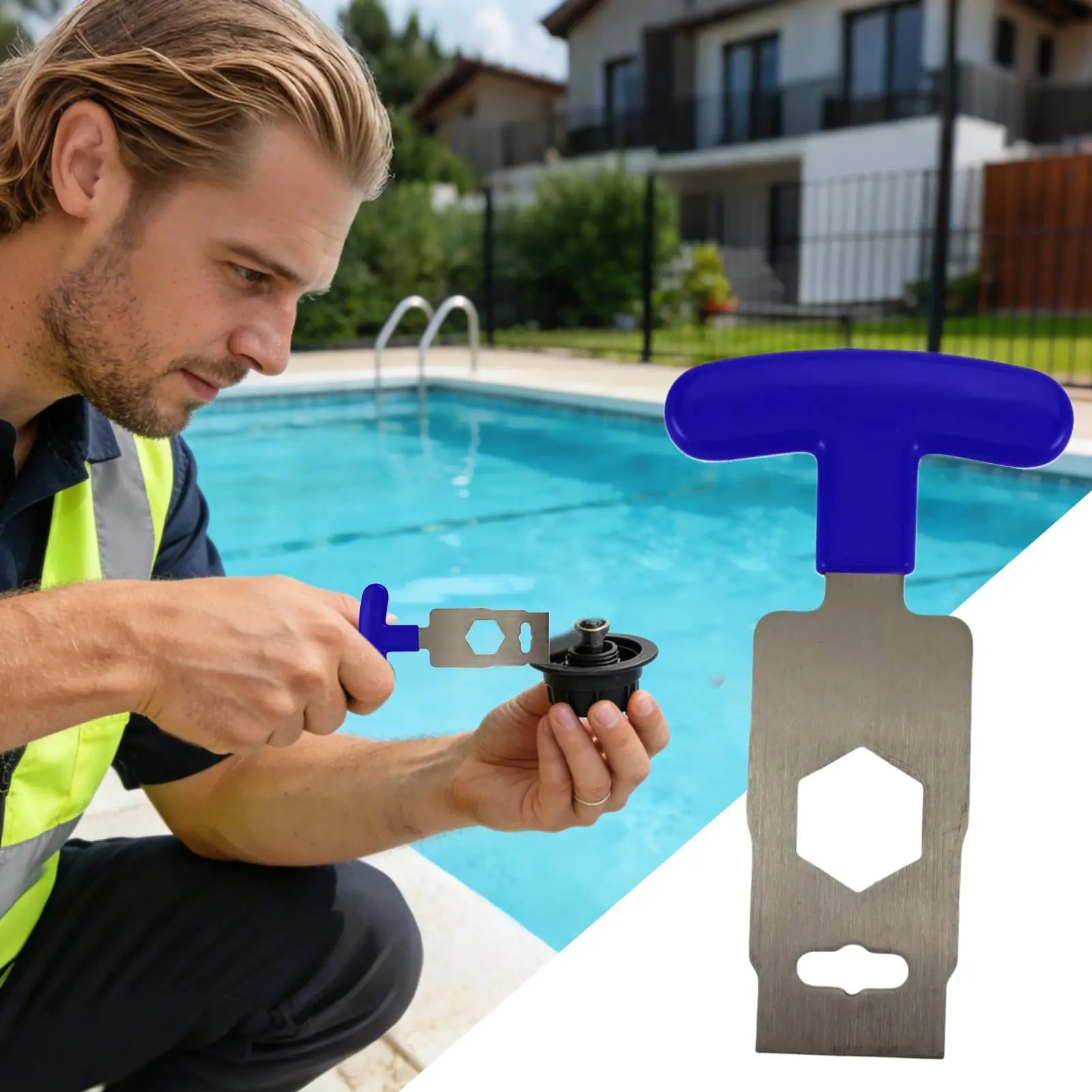 Pool Drain Plug Removal Tool Directional Grip Portable Wrench Clean Out Plug Wrench For Spa Swimming Backflow Disassembly Qme