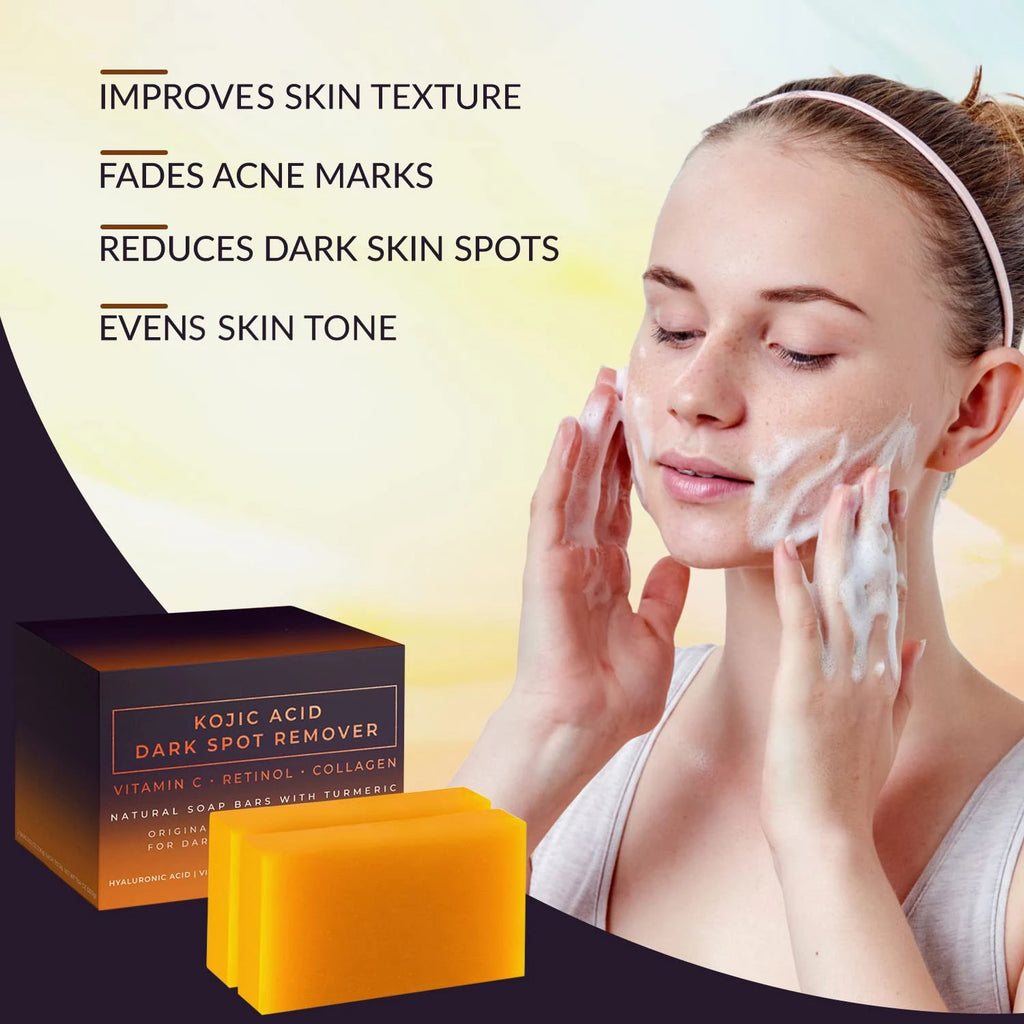Kojic Acid Dark Spot Remover Whitening Soap Handmade Skin Care Deep Cleaning Moisturizing Cleansing Essential Soap Brighten Skin Qme