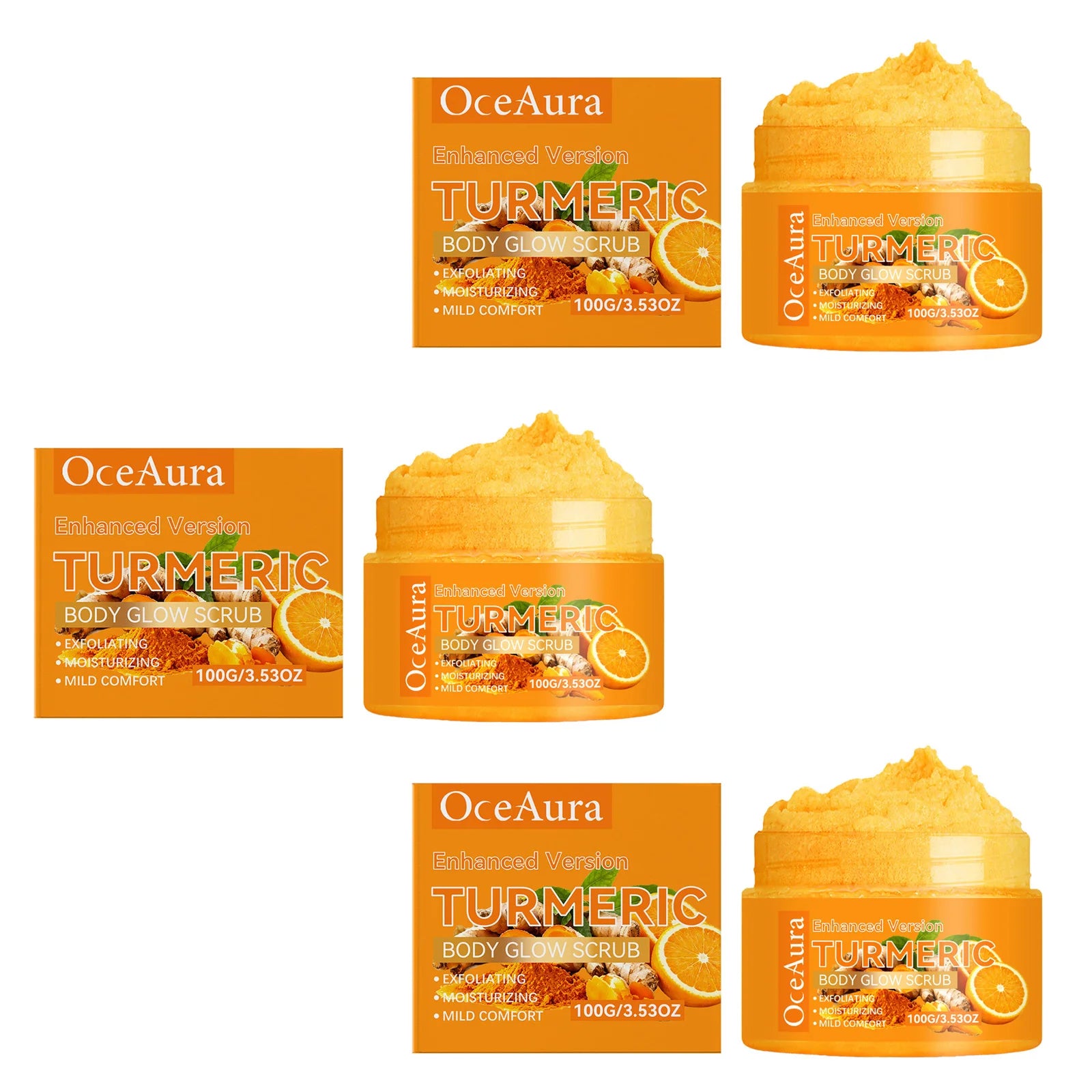 Oceaura Body Glow Scrub Deep Cleaning Dead Skin Removal Lasting Qme 3 X 100g Boxed