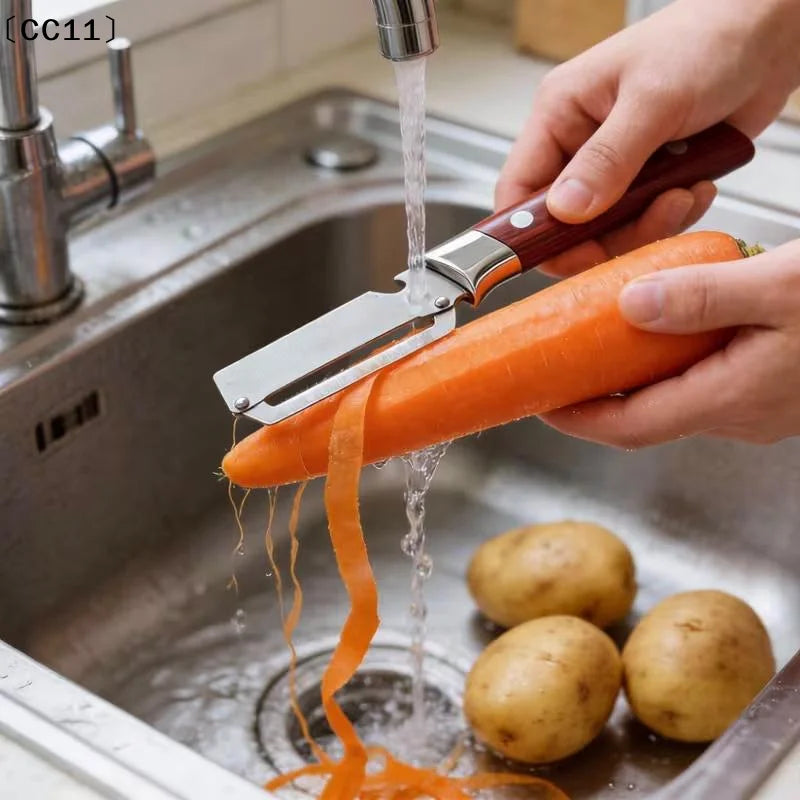 Stainless Steel Peeler Plastic Handle Peeling Slicing Fruits Qme