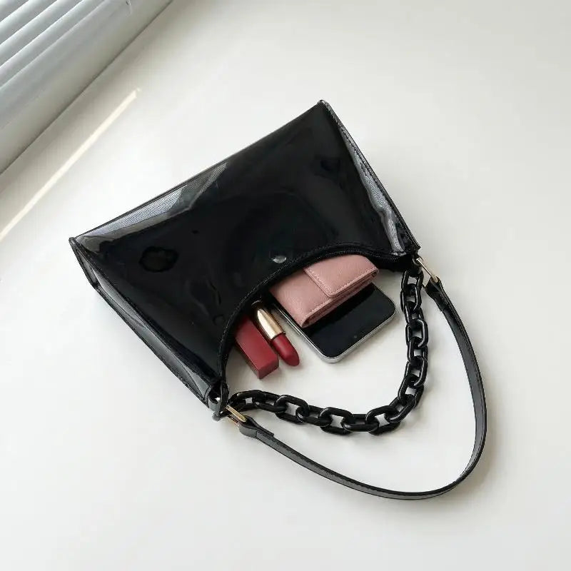 Transparent Jelly Bag Fashionable Messenger Shoulder Waterproof Qme